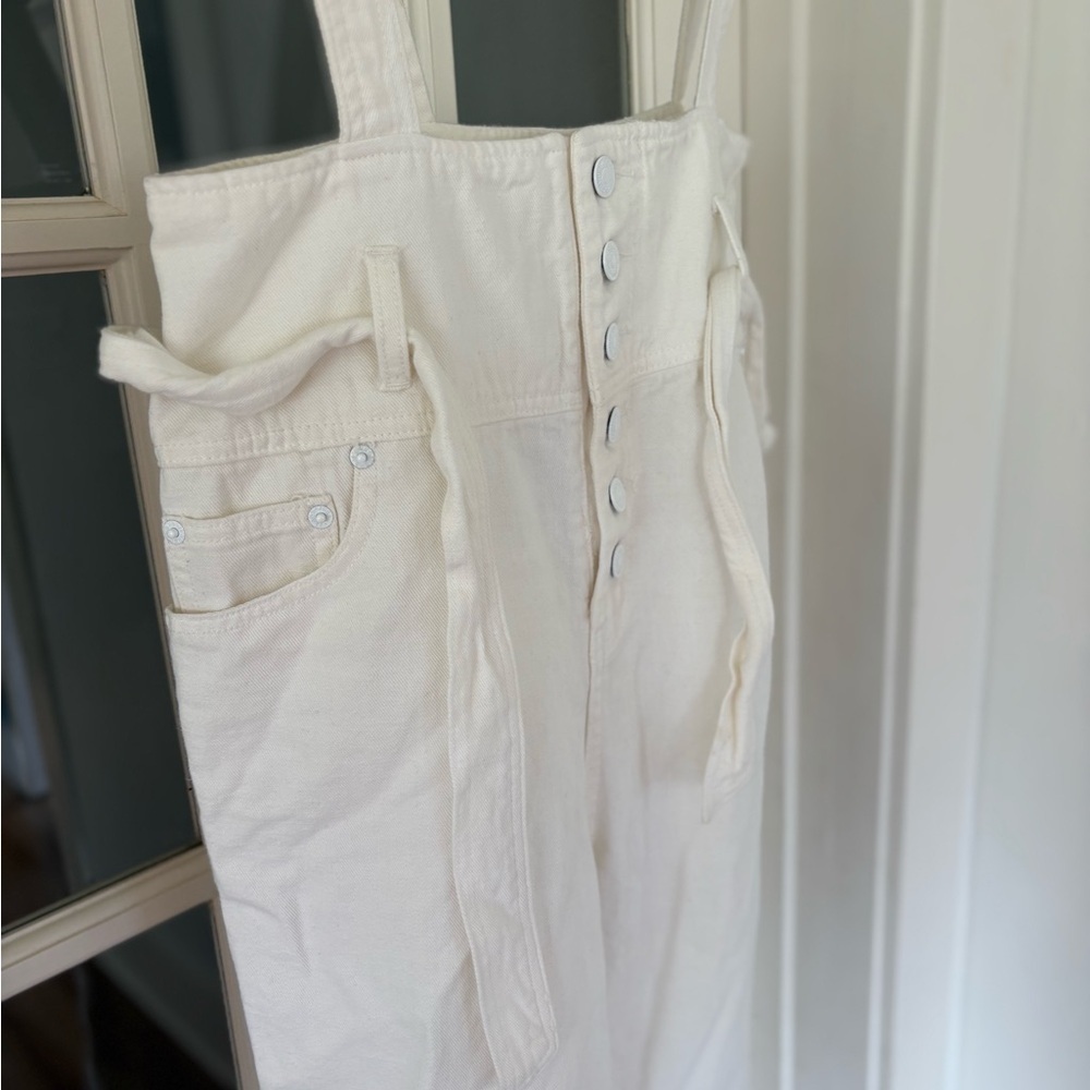 Nectar Clothing Cream Button-Front Suspender Jeans - Picture 3 of 7